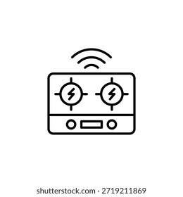Smart Induction Cooktop Icon Minimal Outline Design