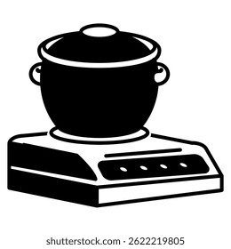 Smart Induction Cooktop Symbol dargestellt durch Automatic Induction Cooktop Schwarz Gefüllt Stil.
