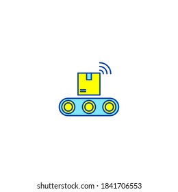 Intelligentes industrielles Symbol. Internet der Dinge Symbol. Einfach, flach, umrissen, farbig.