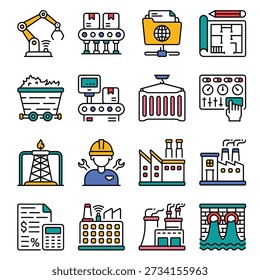 Smart Industries vector filled outline icon set 02