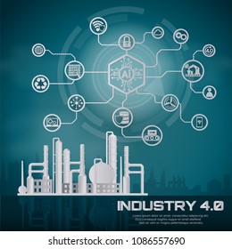 Smart industry 4.0, automation and user interface concept: user connecting with a tablet and exchanging data with a cyber-physical system.
