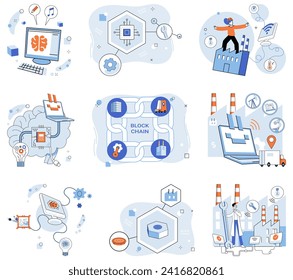 Smart industry vector illustration. In digital ballet innovation, smart industry pirouettes with elegance technology The industrial symphony echoes through network, crescendo smart industry concepts