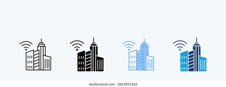 Ícone de estrutura de tópicos de infraestrutura inteligente com vários estilos