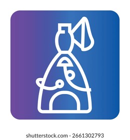 Icono plano de color de inhalador inteligente para proyectos digitales e impresos.  Iconos limpios mínimos para App y Sitios web. Iconos modernos y sencillos para UI UX y branding