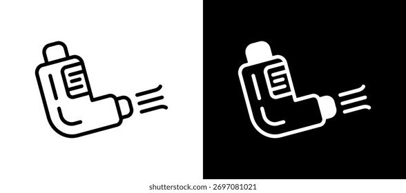 Ilustração de vetor linemixada de ícone de inalador inteligente