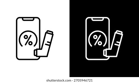 Intelligentes Inhalator weißes Symbol Set Design