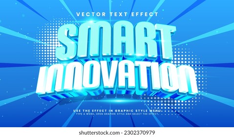 Smart innovation  3d editable vector text style effect. Vector text effect with luxury concept.