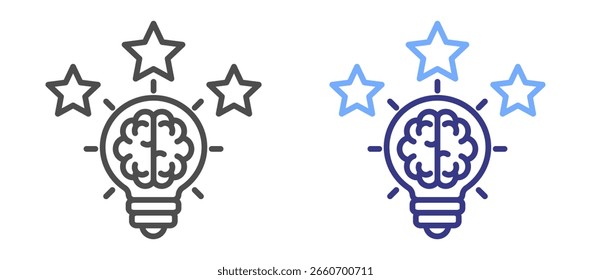Color de hoja de icono de idea inteligente e innovación