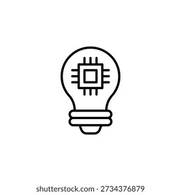 Icono de esquema de innovación inteligente que representa la inteligencia artificial y digital