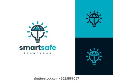 Diseño de logotipo de Vector de seguro inteligente