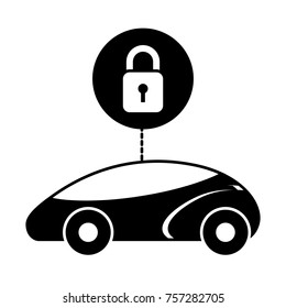 smart or intelligent car security system futuristic technology