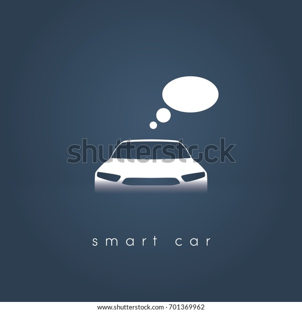 Smart or intelligent car vector concept.\
Futuristic automotive technology with autonomous driving,\
driverless cars. Eps10 vector\
illustration.