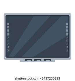 Smart interactive board icon cartoon vector. Modern school education. Tactile educator