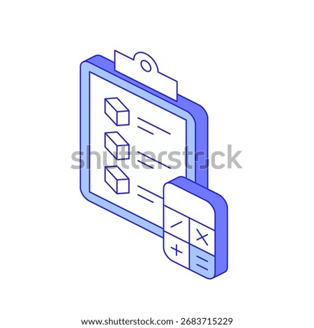 Smart inventory smart factory isometry icon for automated stock tracking and intelligent warehouse management Real-time stock monitoring, automated replenishment