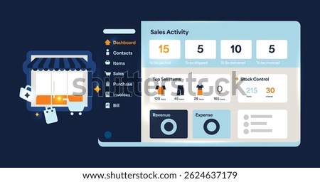 Smart Inventory Management Dashboard Illustration