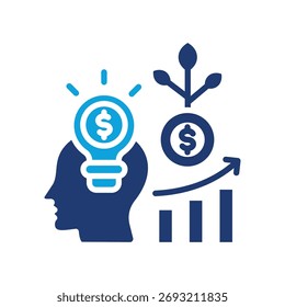 Smart Investing Icon Mixed Vector Illustration