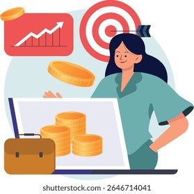 Smart investment and finance literacy, prosperity, growth and investing concept. Money saving and smart money management. 