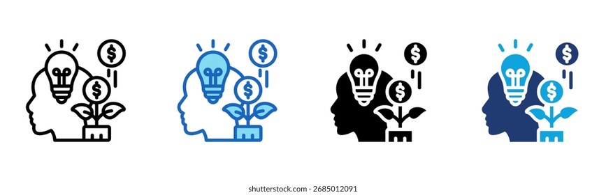 ícone Smart Investment Ilustração de vetor de vários estilos