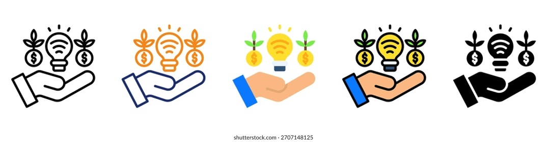 Ilustração de vetor de estilo múltiplo de ícone Smart Investment