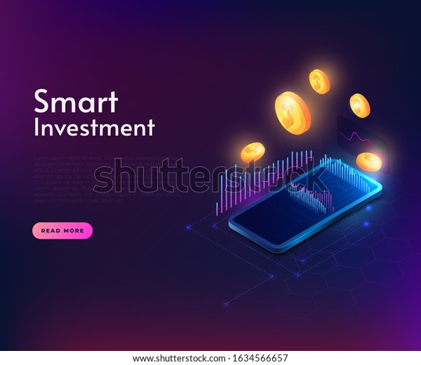 Smart Investment Illustration Concept Isometric Realistic Stock Vector ...