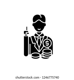 Smart investments black icon, vector sign on isolated background. Smart investments concept symbol, illustration 