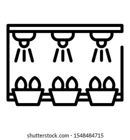 Smart irrigation rack icon. Outline smart irrigation rack vector icon for web design isolated on white background