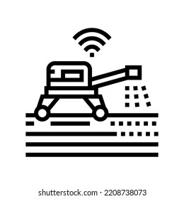 smart irrigation system line icon vector. smart irrigation system sign. isolated contour symbol black illustration