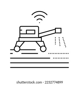 smart irrigation system line icon vector. smart irrigation system sign. isolated contour symbol black illustration