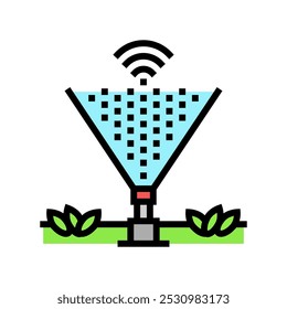 smart irrigation water saving color icon vector. smart irrigation water saving sign. isolated symbol illustration