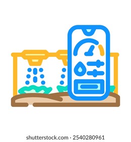 smart irrigation water saving color icon vector. smart irrigation water saving sign. isolated symbol illustration