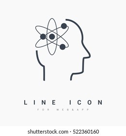 smart isolated minimal icon. genius graph line vector icon for websites and mobile minimalistic flat design. 