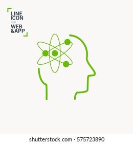 smart isolated minimal icon. genius graph line vector icon for websites and mobile minimalistic flat design. 