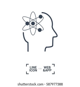 smart isolated minimal icon. genius graph line vector icon for websites and mobile minimalistic flat design. 