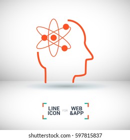 smart isolated minimal icon. genius graph line vector icon for websites and mobile minimalistic flat design. 