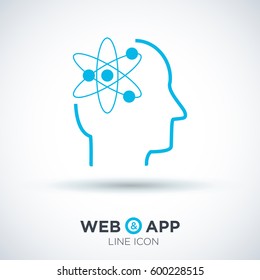 smart isolated minimal icon. genius graph line vector icon for websites and mobile minimalistic flat design. 