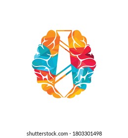 Smart job idea vector logo design concept. Brain and tie icon logo.