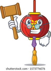 Smart Judge asian lantern presented in cartoon character style