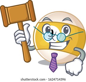 Smart Judge billiard ball in mascot cartoon character style