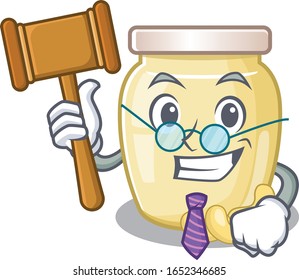 Smart Judge cashew butter in mascot cartoon character style