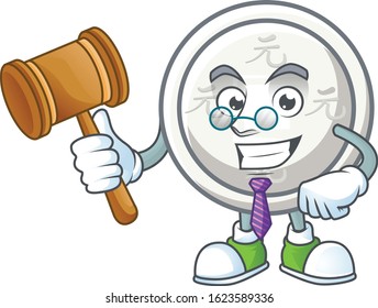 Smart Judge chinese silver coin in mascot cartoon character style