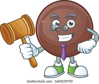 Smart Judge chocolate ball in mascot cartoon character style