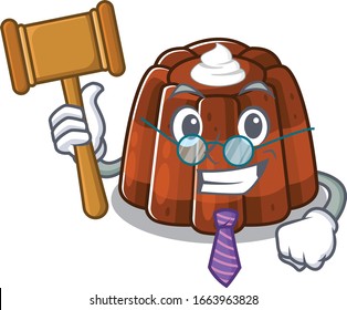 Smart Judge chocolate pudding in mascot cartoon character style