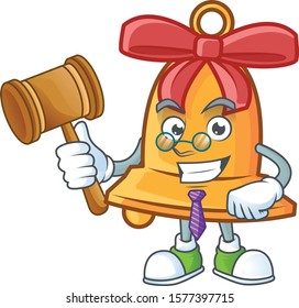 Smart judge christmas bell presented in cartoon character style