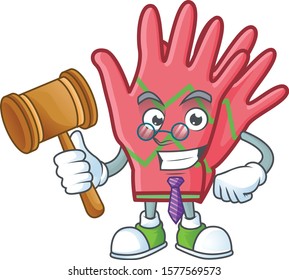 Smart judge christmas gloves presented in cartoon character style