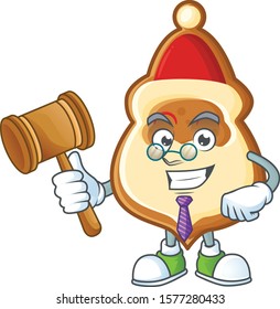 Smart judge christmas hat cookies presented in cartoon character style