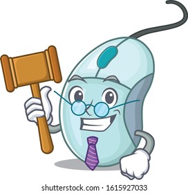 Smart Judge computer mouse in mascot cartoon character style