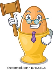 Smart Judge egg cup in mascot cartoon character style