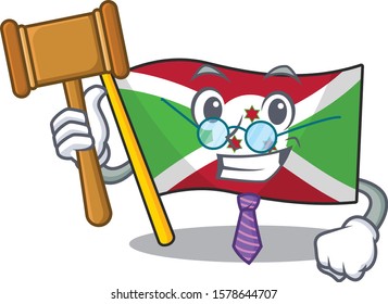 Smart Judge flag burundi presented in cartoon character style