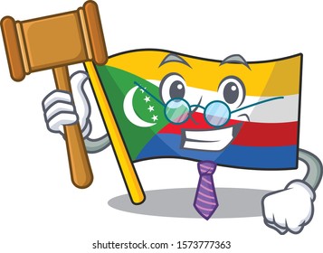 Smart Judge flag comoros presented in cartoon character style