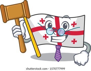 Smart Judge flag georgia presented in cartoon character style